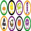 24 Edible Pre-Cut Wafer Round Cake Toppers: Halloween Monsters view 3
