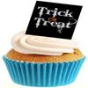 Sprinkles & Toppers Ltd Halloween Trick or Treat Black Edible Stand Up Wafer Paper Cake Toppers (12 Pack) view 1