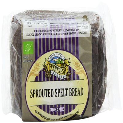 Everfresh Organic Sprouted Spelt Bread 400 g (Pack of 8)