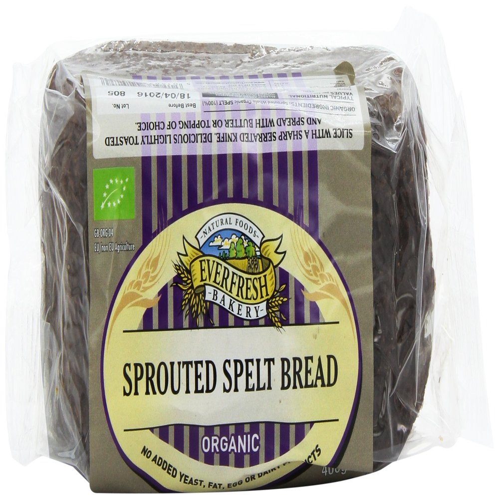 Everfresh Organic Sprouted Spelt Bread 400 g (Pack of 8)
