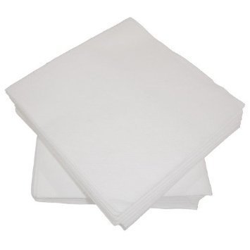 100 White Linen Feel Airlaid Paper Napkins 40x40cm - 2 x Packs of 50