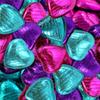 Hot Mix Foil Wrapped Chocolate Hearts Wedding Party Table Favours - 50 Pk view 1