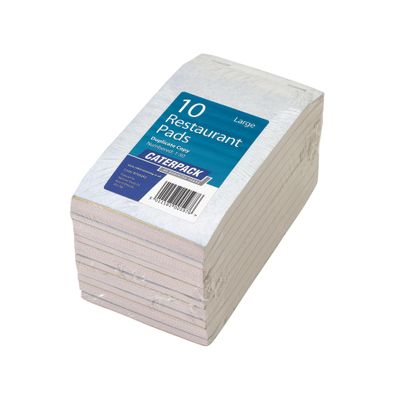Caterpack by Robinson Young - Restaurant Pads Large Duplicate - 10 Pads for use in Restaurants, Bars, cafes and Food outlets.