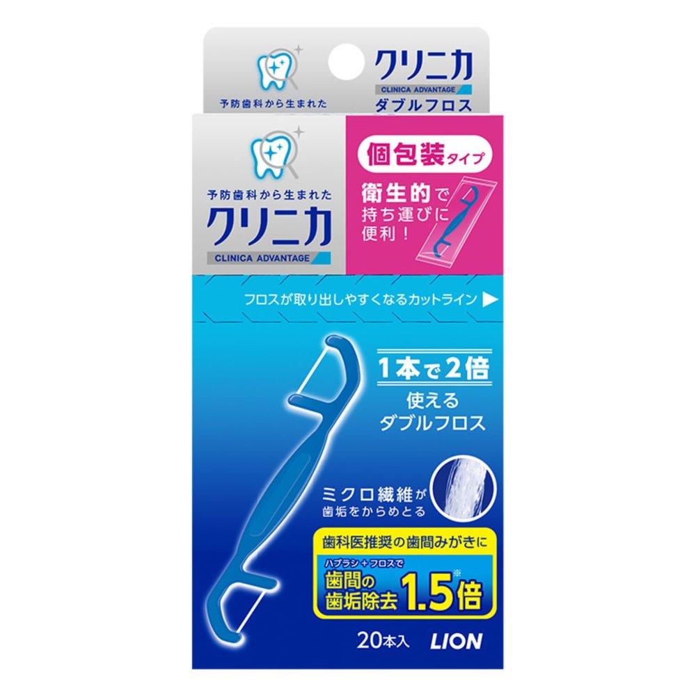 Tooth Care Lion Clinica Dental Double Floss - 20pieces (Green tea Set)