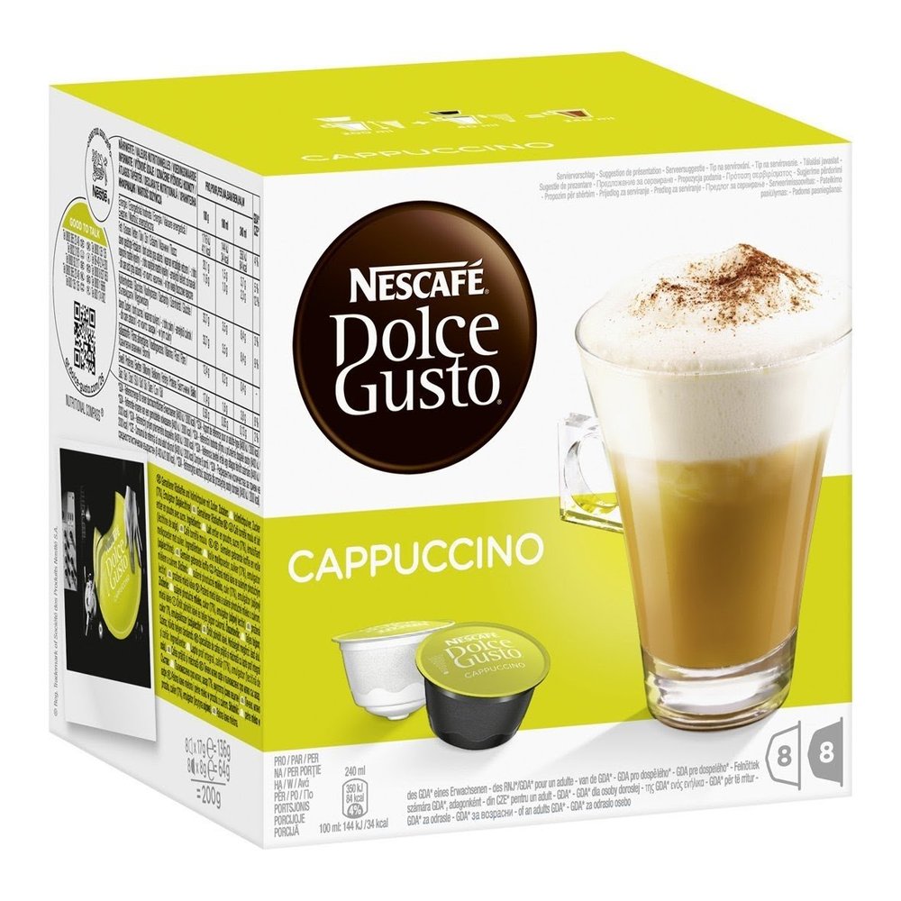 5 X Nescafe Dolce Gusto Cappuccino 16 Capsules 100g