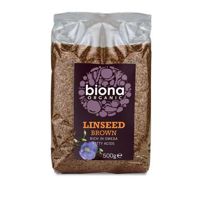6 Pack of Biona Organic Linseed Brown 500 g