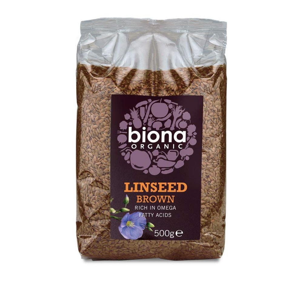 6 Pack of Biona Organic Linseed Brown 500 g