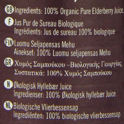 6 Pack of Gluten Free Biona Organic Elderberry Super Juice 330 ML