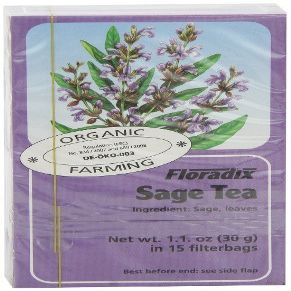 12 Pack of Gluten Free Floradix Sage Organic Herbal Tea 15 Bag