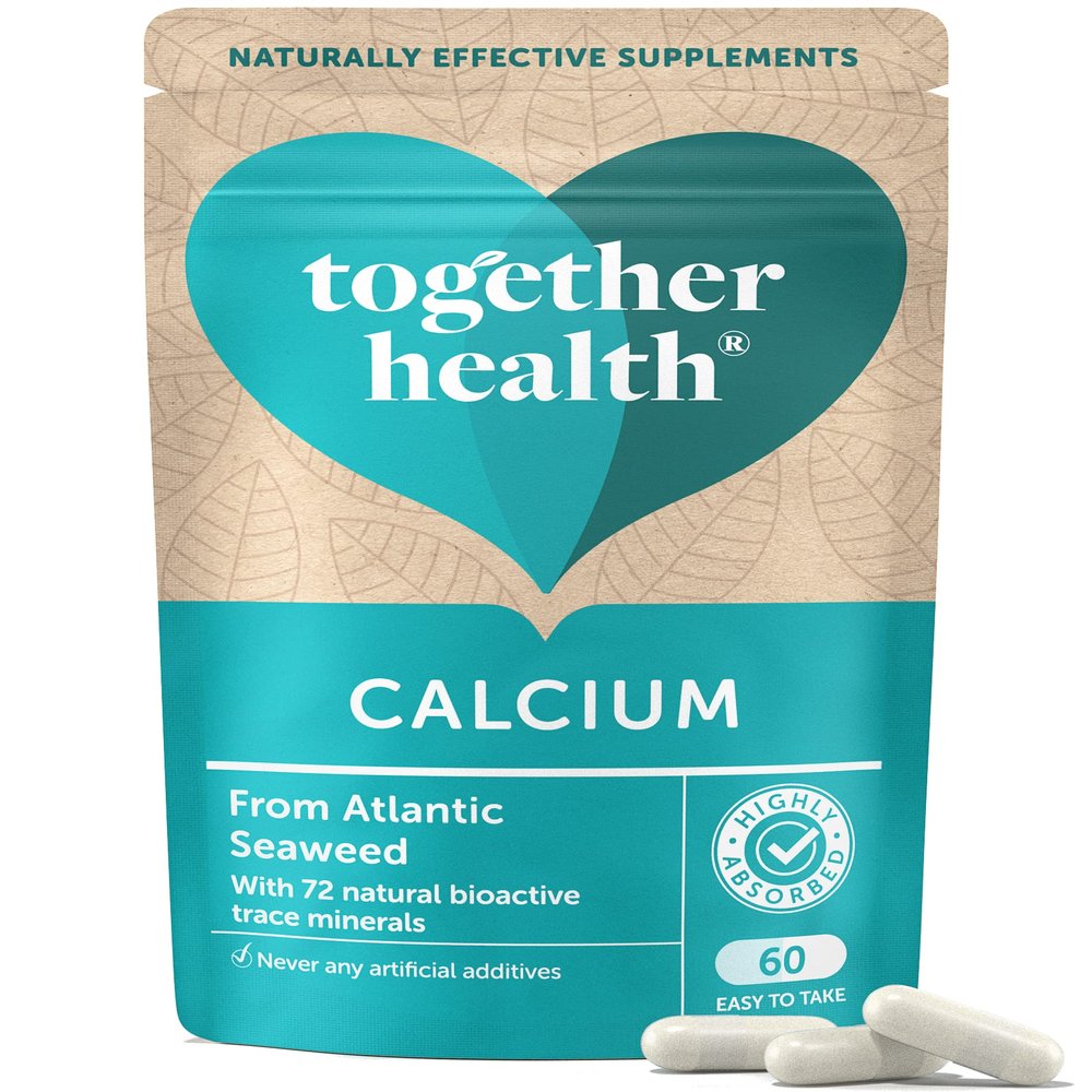 Calcium Together Health Seaweed-Based Calcium 72 Trace Minerals Vegan Friendly Made in The UK Pack of 6-360 Vegecaps