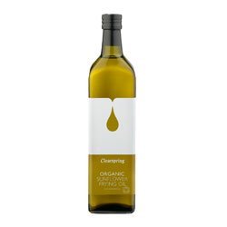 6 Pack of Gluten Free Clearspring Organic Sunflower Frying Oil 1000 ML