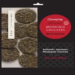 12 Pack of Clearspring Og Brown rice crackers - black 40 g