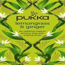 4 Pack of Gluten Free Pukka Herbs Lemongrass & Ginger 20 Bag