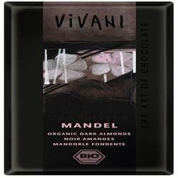 10 Pack of Gluten Free Vivani Dark with Almonds Chocolate 100 g