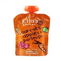 7 Pack of Gluten Free Ellas Kitchen S1 Carrots Apples & Parsnips 120 g