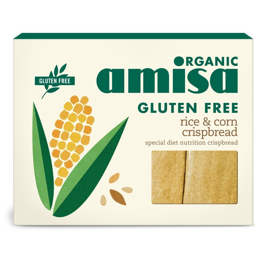 12 Pack of Gluten Free Amisa Organic Corn & Rice Crispbread 150 g