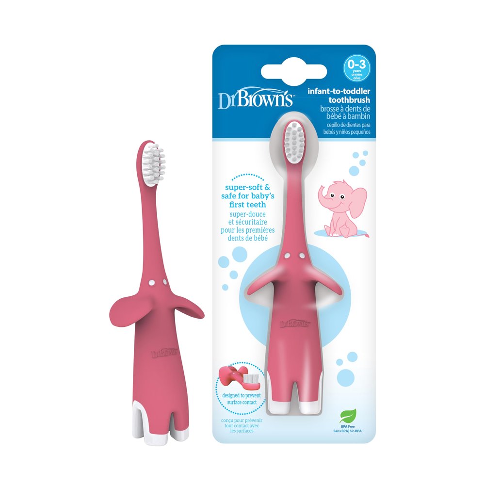 Dr Brown's Infant Elephant Toothbrush Pink