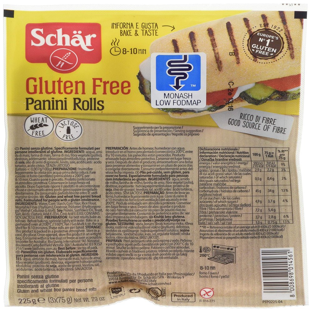 Schar Panini Rolls 225 g (Pack of 6, Total 18 rolls)