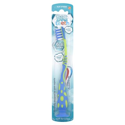 Aquafresh Big Teeth Toothbrush for Kids, Soft Bristles, 6-8 Years