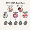 12 Edible Black SUGAR LACE for Cake/Cupcake/Biscuit Decoration Handmade view 3