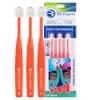 Brilliant Kids Toothbrush, For Ages 5-9 Years Old, For Girl or Boy, Use When Adult Teeth Arrive, Microfiber Bristles Clean Whole Mouth, Kids Toothbrushes Improve Tooth and Gum Health. Red, 3 Pack view 1