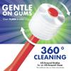 Brilliant Kids Toothbrush, For Ages 5-9 Years Old, For Girl or Boy, Use When Adult Teeth Arrive, Microfiber Bristles Clean Whole Mouth, Kids Toothbrushes Improve Tooth and Gum Health. Red, 3 Pack view 4