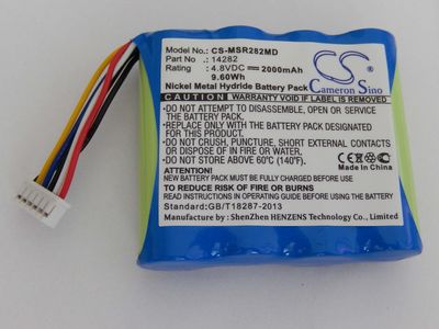 vhbw NiMH battery 2000mAh (4.8V) for pulse oximeter Masimo Radical-7, Rainbow as 14282.