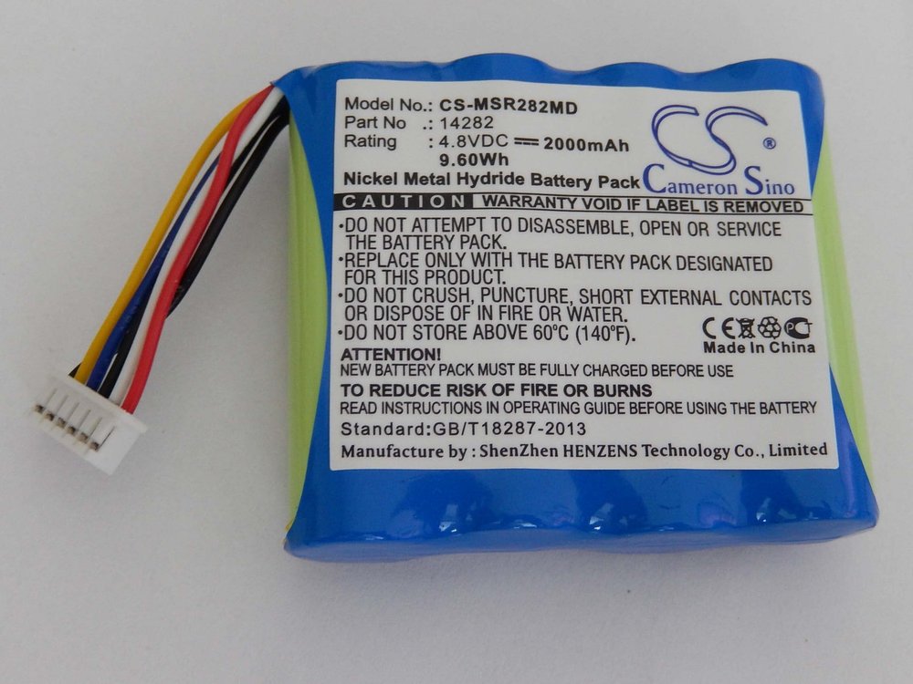 vhbw NiMH battery 2000mAh (4.8V) for pulse oximeter Masimo Radical-7, Rainbow as 14282.
