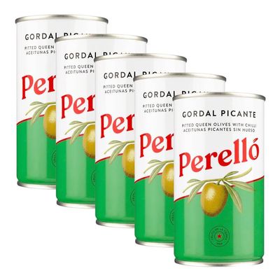 Perello Gordal Pitted Green Olives, 5 x 350g