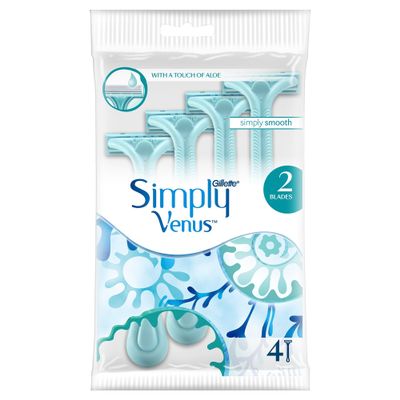 Gillette Simply Venus 2 Women's Disposable Razors, 4 razors