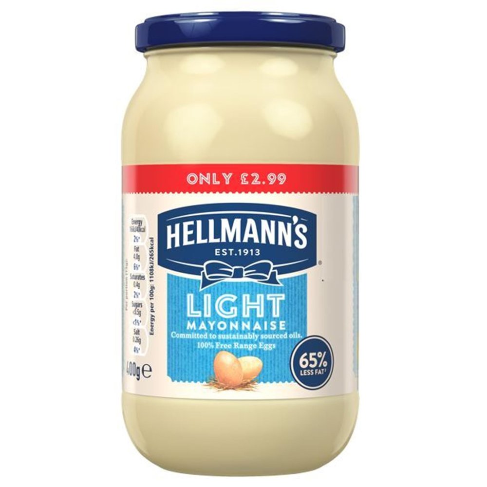 Hellmann's Lighter Than Light Mayonnaise same great taste light mayo for sandwiches, wraps and salads 400 g