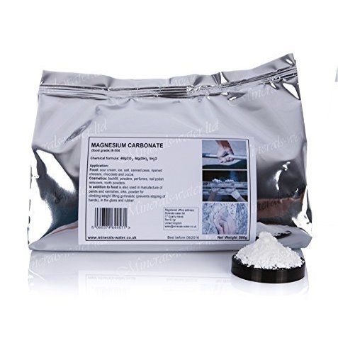 500g Magnesium carbonate powderfood gradeclimbingliftinggymnasticnot chalkMake sure to checkout with minerals-water to get what's on the picture