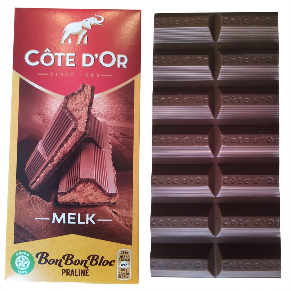 Cote d'Or Praline Milk | Cote d'Or Chocolate Praline | Cote dOr Chocolate Milk | Belgian Milk Chocolate with Praline Filling | Total Weight 7.05 Ounce