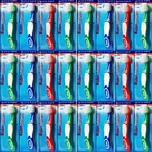 Wisdom Smokers Toothbrush Extra Hard x 24 Packs (Colours Vary)