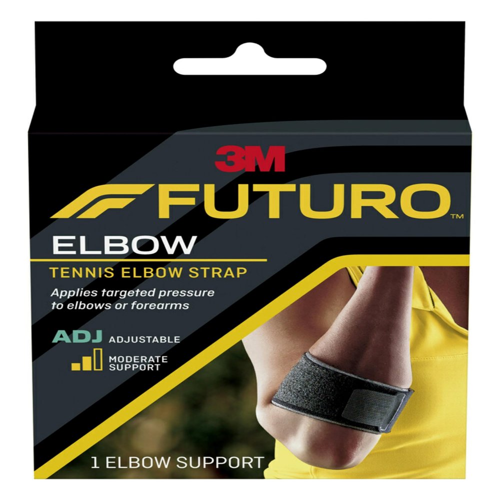 FUTURO Tennis Elbow Strap, Provides Moderate Support to Weak, Sore and Injured Tendons, Adjustable