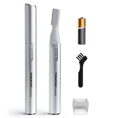 TOUCHBeauty Electric Eyebrow Trimmer, Eyebrow Hair Remover, Painless Facial Hair Trimmer for Women, Portable Ladies Shaver AG-815B (Silver)