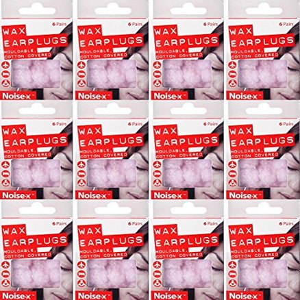 Noise-X Wax Ear Plugs 6 Pairs x 12 Packs