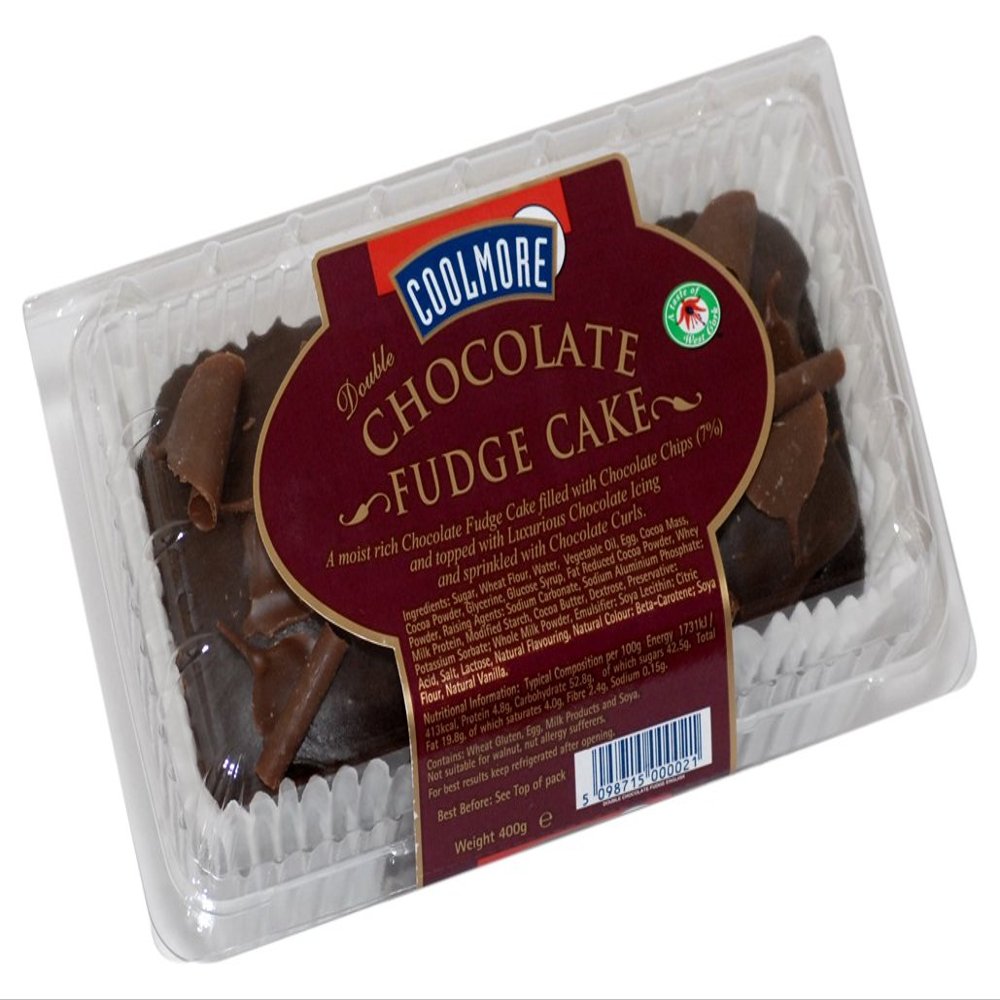 Coolmore Foods Double Chocolate Fudge Cake 400 g (Pack of 2)