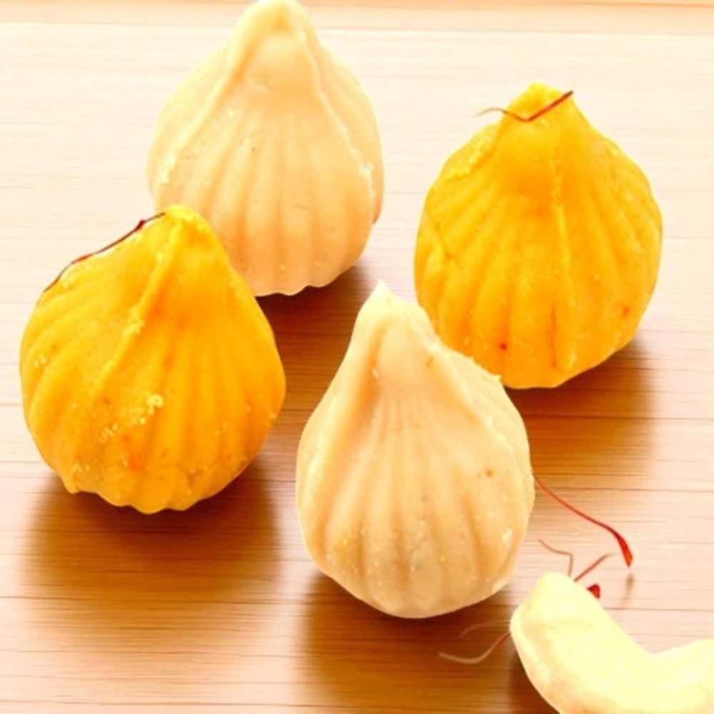 Ghasitaram Gifts Indian Sweets - Sweets Ganesha Chaturthi Gifts Modaks Pure Kaju Modaks 400 GMS