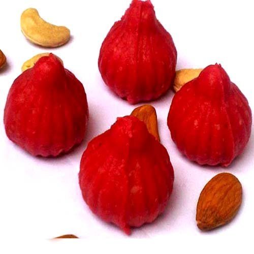 Ghasitaram Gifts Indian Sweets - Sweets Ganesha Chaturthi Gifts Modaks Strawberry Modaks 800 GMS