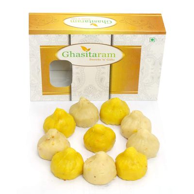 Ghasitaram Gifts Indian Sweets - Ganesha Chaturthi Gifts, Mix Mawa Modaks, 200g