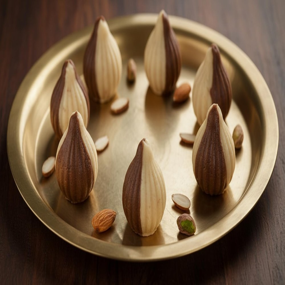 Ghasitaram Gifts Indian Sweets - Sweets Ganesha Chaturthi Gifts Modaks Chocolate Twin Mawa Modaks 800 GMS