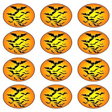 12x Halloween Bats 2" 5cm PRE-CUT PREMIUM RICE PAPER Edible cake Toppers