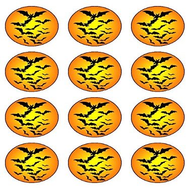 12x Halloween Bats 2" 5cm PRE-CUT PREMIUM RICE PAPER Edible cake Toppers