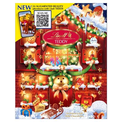 Lindt Teddy Milk Chocolate AR Advent Calendar 2025  Large 250g  24 Bear & Friends Chocolates  Festive Gift for Him & Her