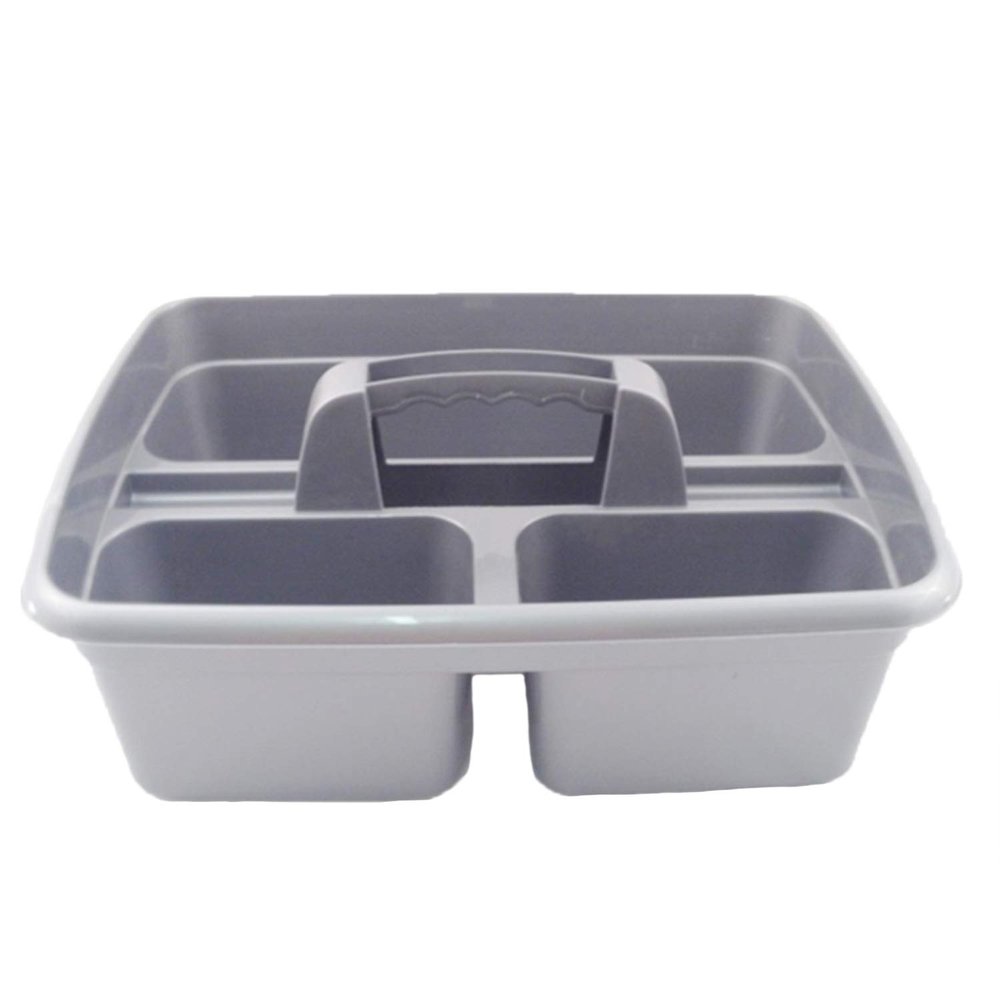 TDBS The Dustpan and Brush Store Plastic Cleaning Caddy Cleaners Carry All Basket Tote Tray Grey