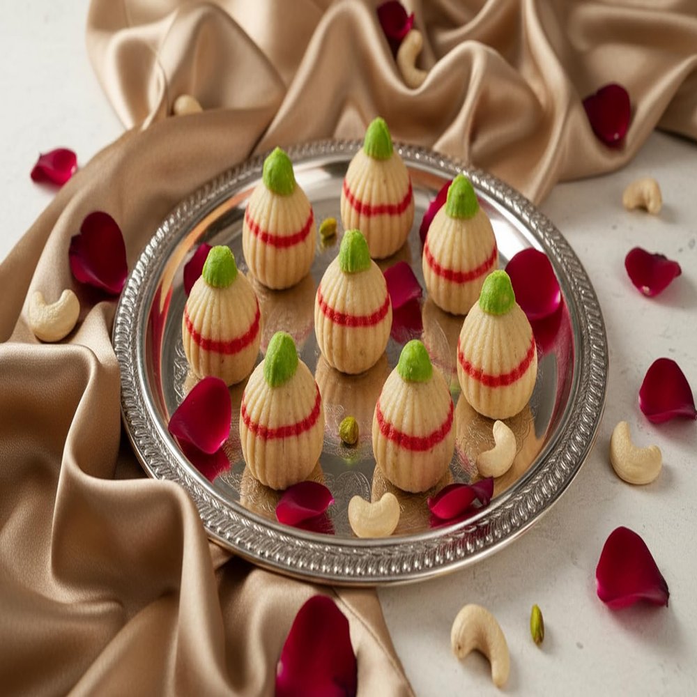 Ghasitaram Gifts Indian Sweets - Ganesha Chaturthi Gifts, Mawa Ring Modak, 200g