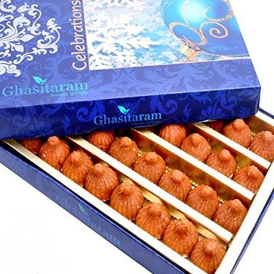 Ghasitaram Gifts Indian Sweets - Ganesha Chaturthi Gifts, Mathura Mawa Modaks, 200g