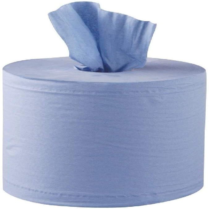 12 Roll Pack 2ply 80 Metre X 170 Millimetre Blue Centrefeed Embossed Paper Towel Rolls - 12 Rolls Total