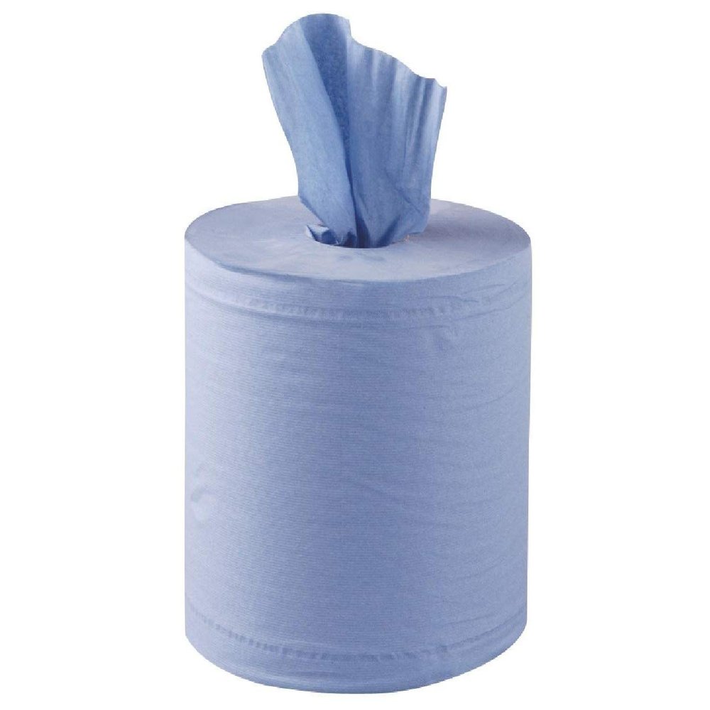 2 Ply 105m x 170mm Blue Paper Rolls Centrefeed Embossed Towels - 24 Rolls
